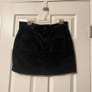 American Eagle Hi Rise Super Stretch Black Velvet Mini Skirt